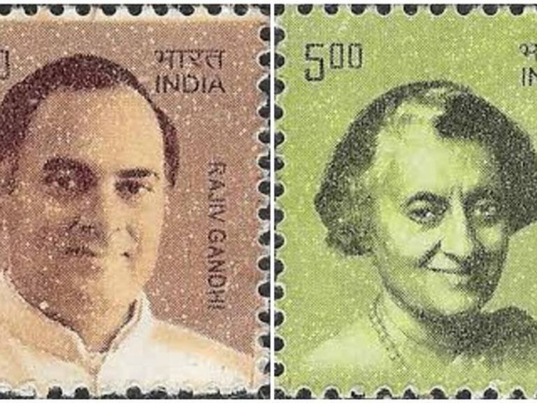 भाजप सरकारकडून टपाल तिकीटांवरील इंदिरा आणि राजीव गांधी हद्दपार