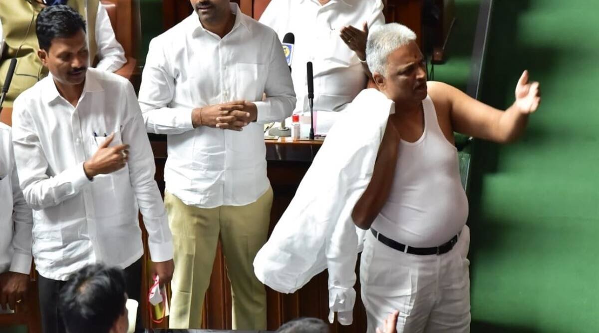 Congress MLA shirtless in Karnataka Assembly, opposes ‘one election’ push
