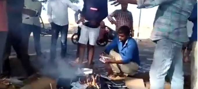 In Karnataka, right-wing groups set Christian religious books on fire