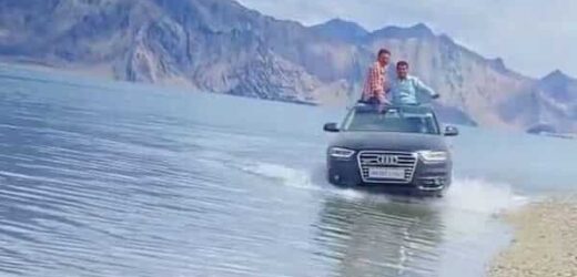 “Absolute Nonsense”: Tourists Driving SUV Through Ladakh’s Pangong Lake Angers Internet