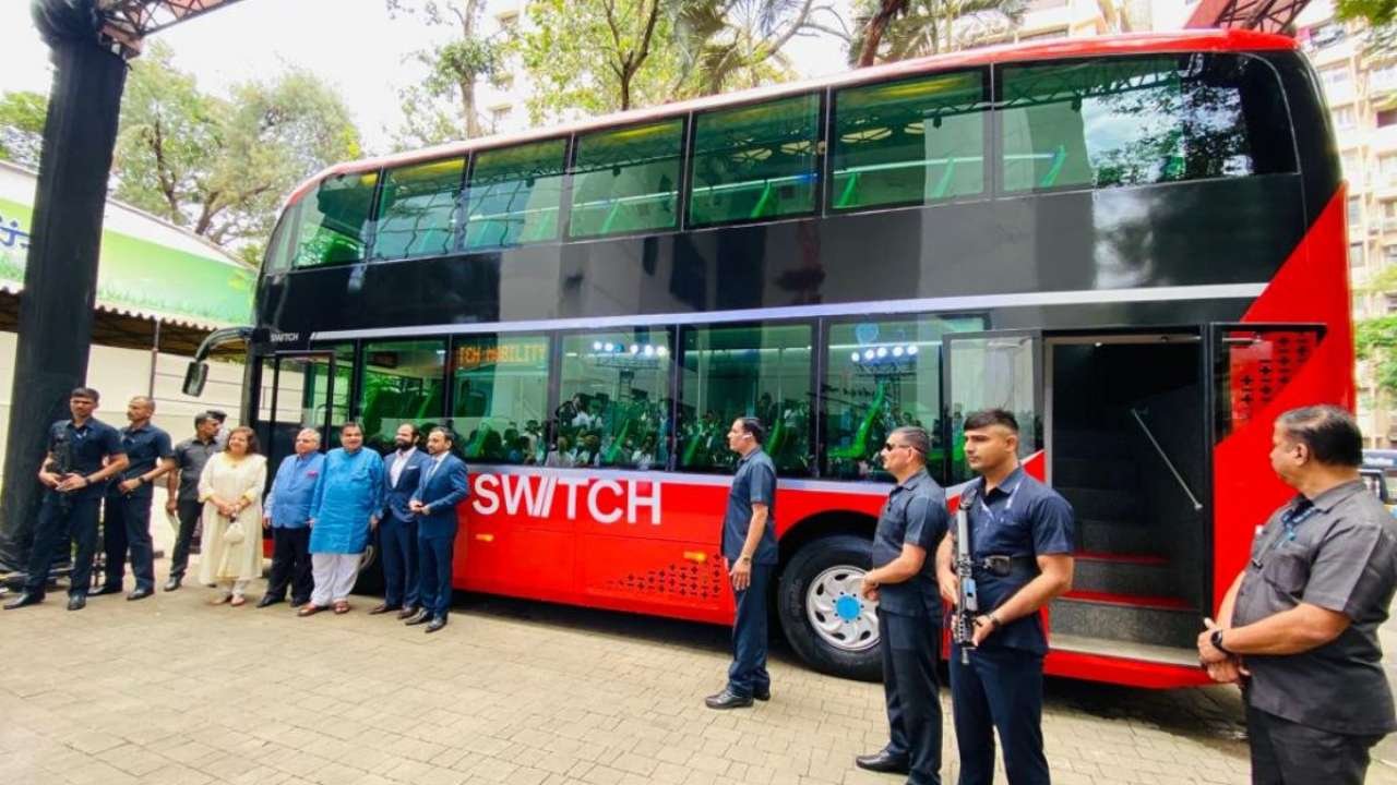 Mumbai: India’s first electric AC double-decker bus unveiled by Nitin Gadkari